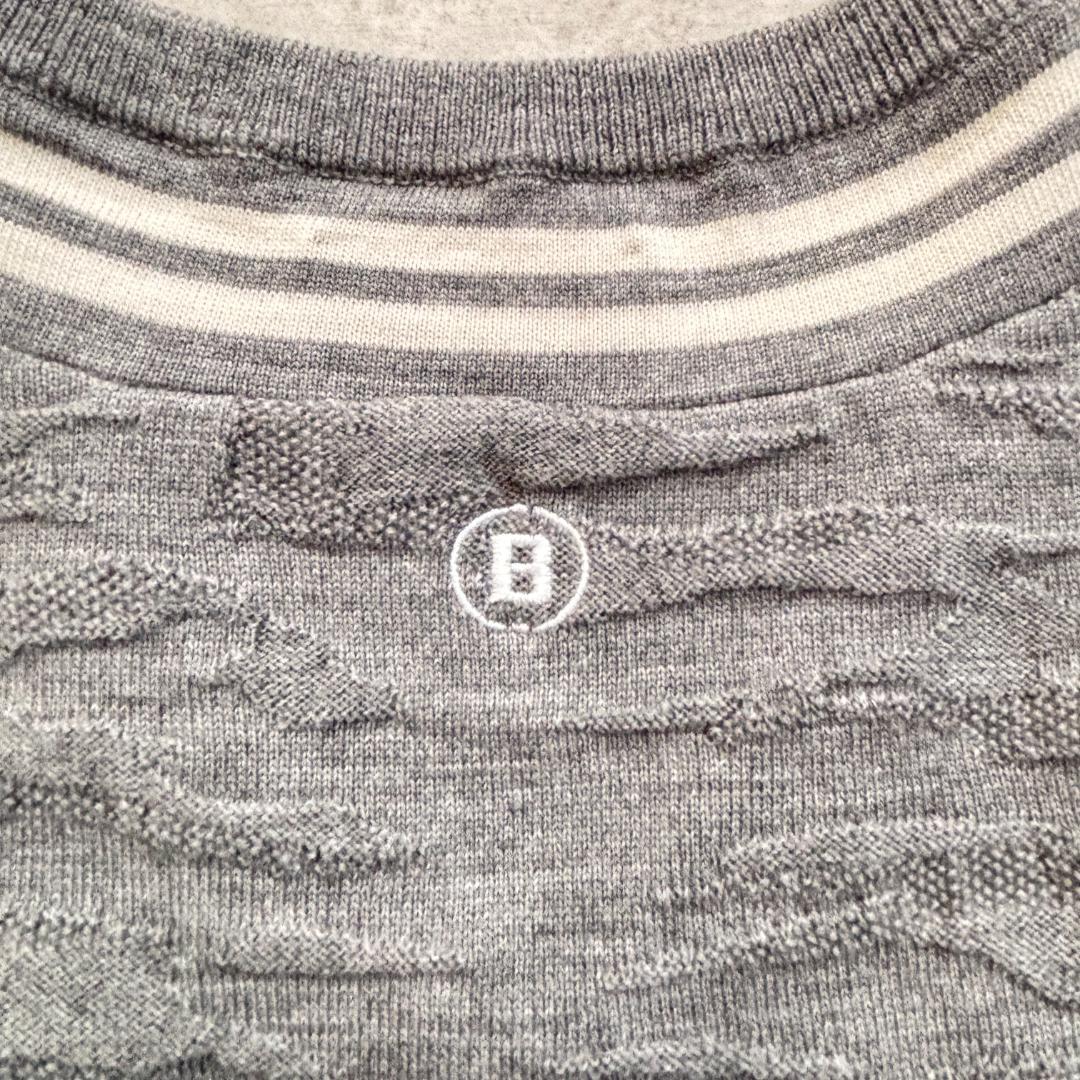 【美品】BRIEFING/ニット/シャドー迷彩柄/刺繍ロゴ/ティップライン//L