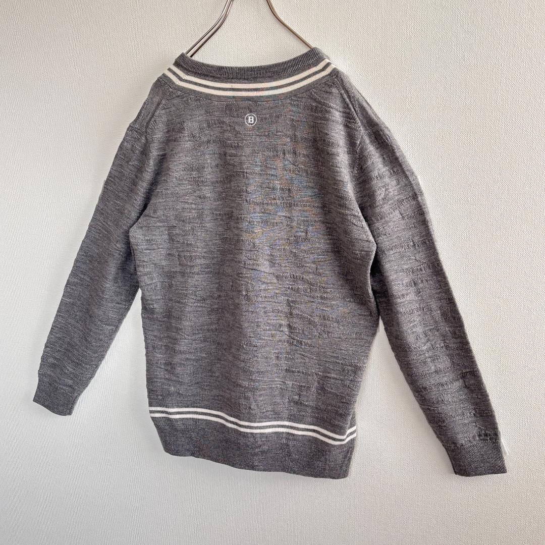 【美品】BRIEFING/ニット/シャドー迷彩柄/刺繍ロゴ/ティップライン//L