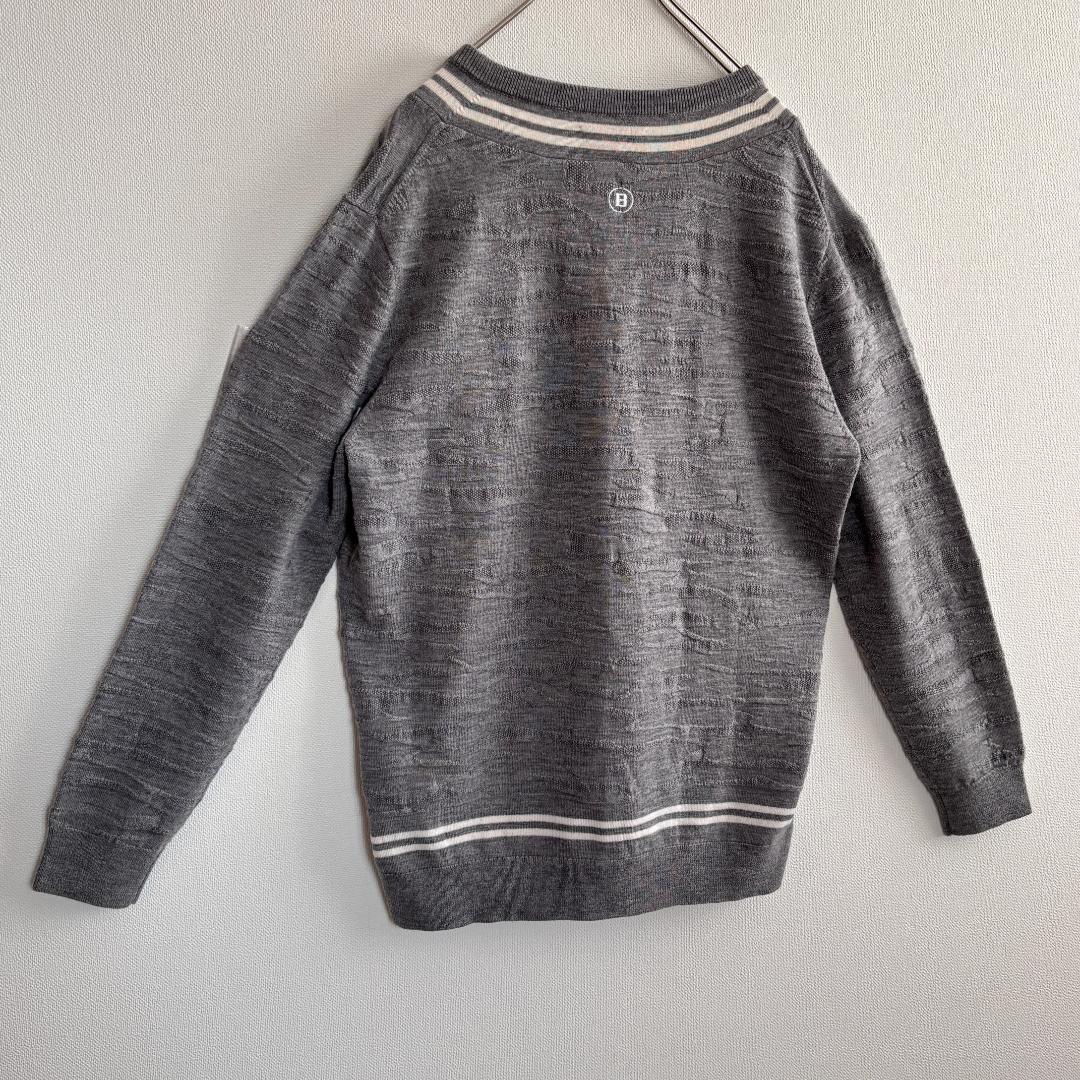 【美品】BRIEFING/ニット/シャドー迷彩柄/刺繍ロゴ/ティップライン//L