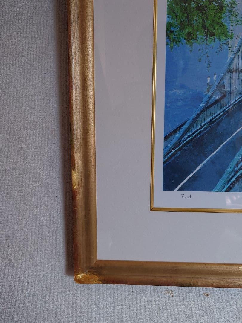 特別価格、リトグラフ、真作】小田切訓『ドナウの橋』、サイン