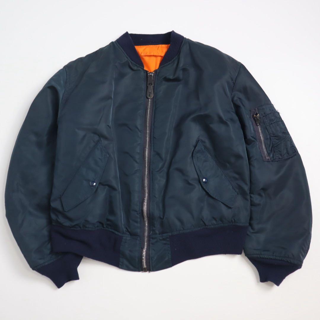 90s USA製 alpha industries MA-1 短丈 ネイビー - メルカリ