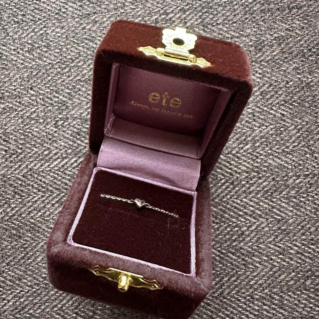 【ほぼ新品】ete K18ブレスレット　ピンクゴールドハート