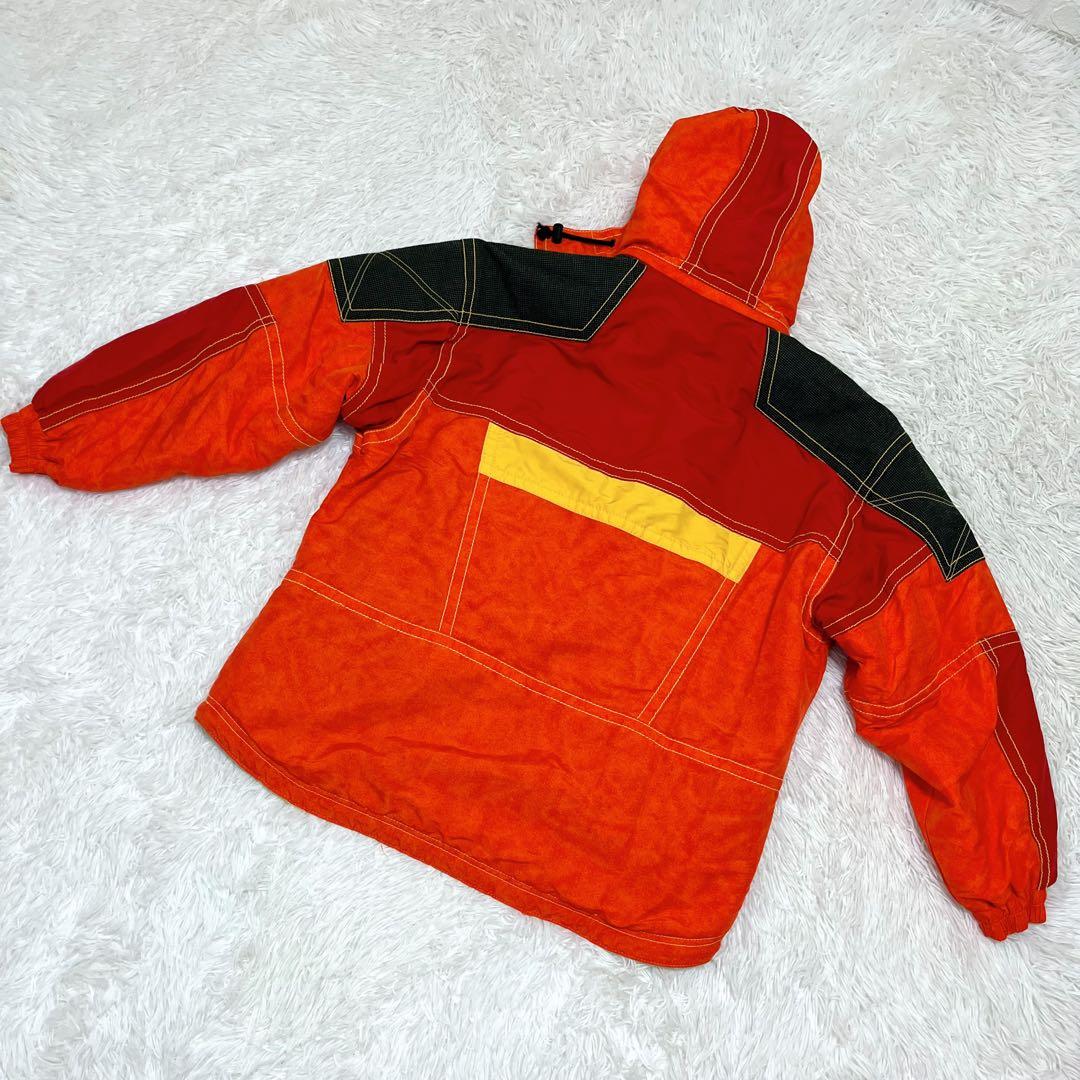 平成レトロ 90s DESCENTEスノーウェア上下 L オレンジ スキースノボ