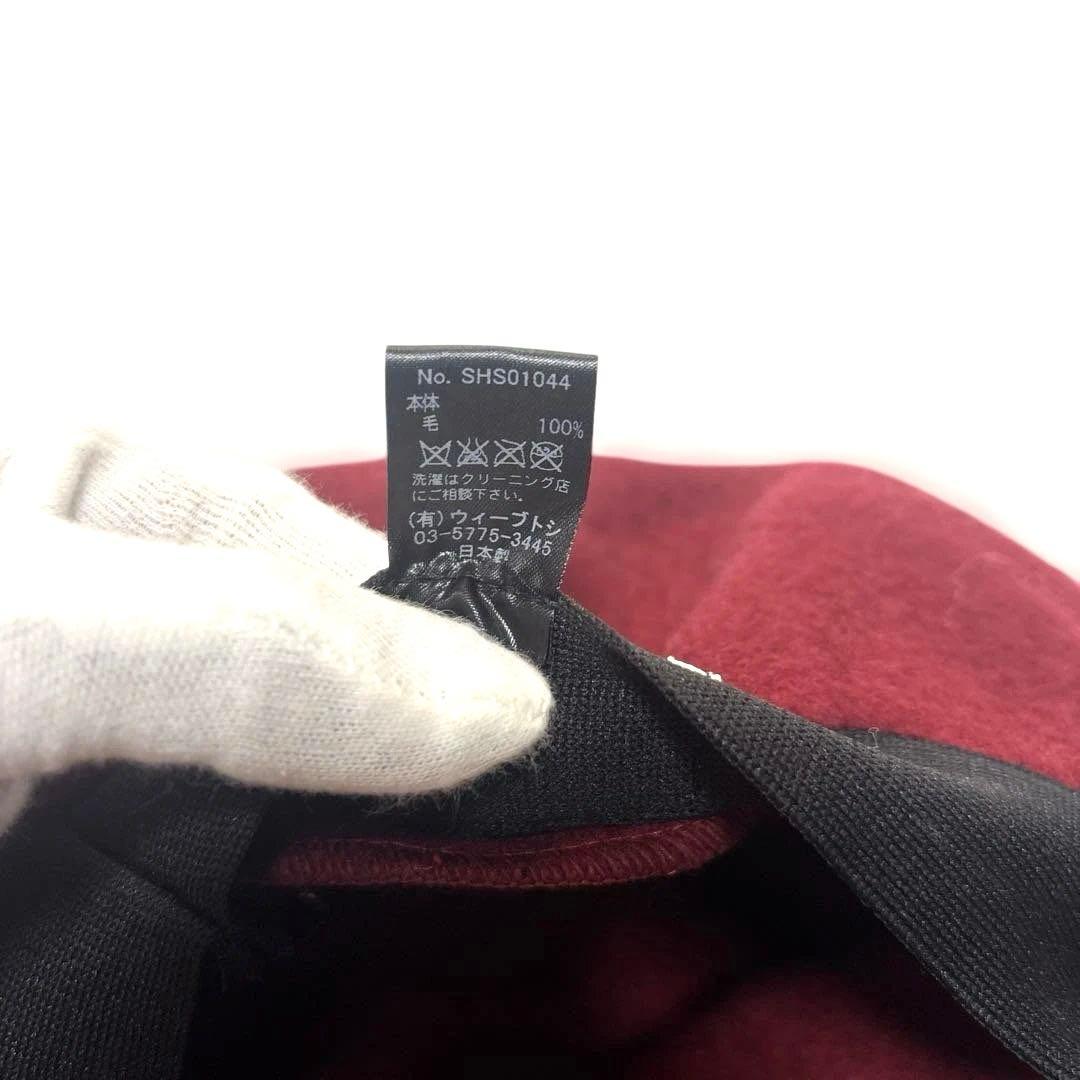 CA4LA ブレーメンの音楽隊 アニマル刺繍 ベレー帽 ウール レッド×ゴールド