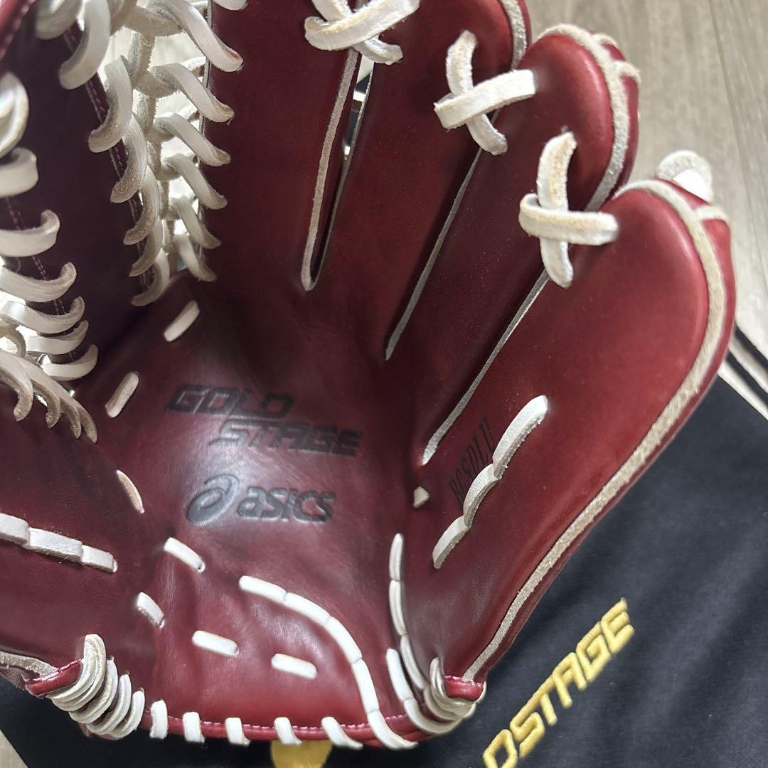 asics GOLDSTAGE 軟式グローブ バーガンディ