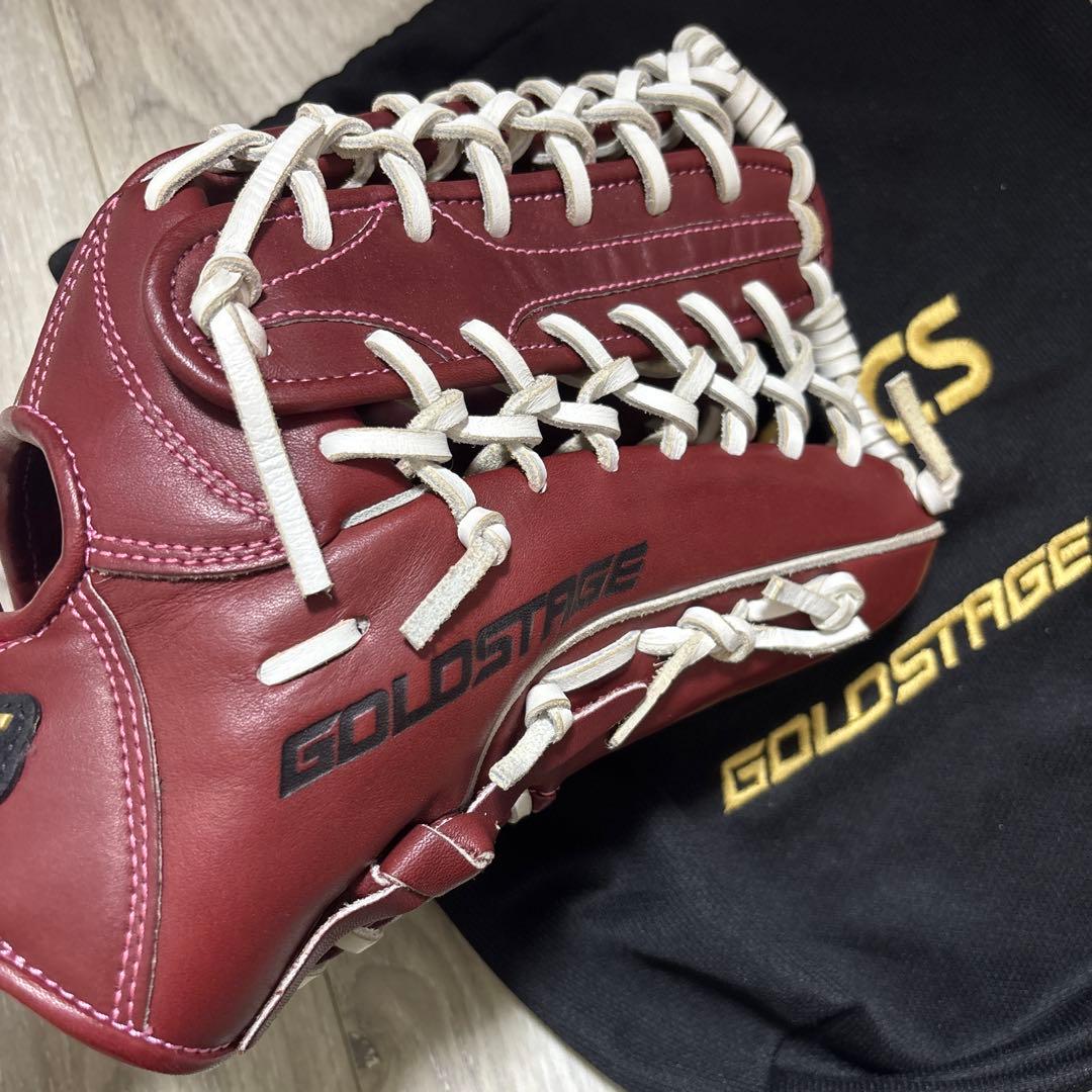 asics GOLDSTAGE 軟式グローブ バーガンディ