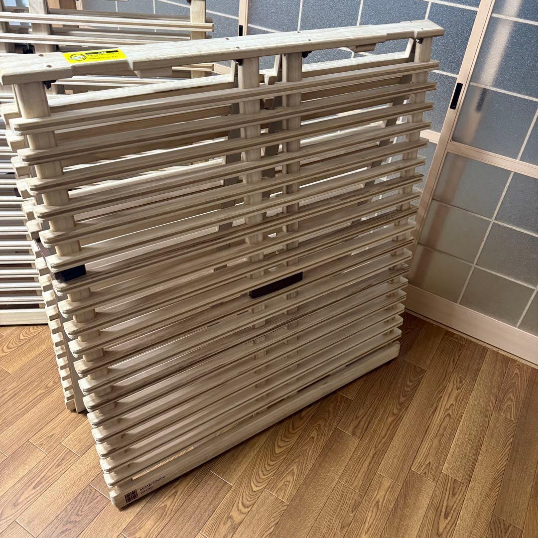 みやび格子 すのこベッド AiR RAISE エアライズ 2台　折りたたみ 桐