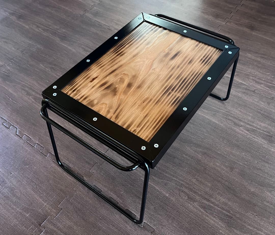 アイアン テーブル ハンドメイド アウトドア キャンプ 天然木 BBQ www