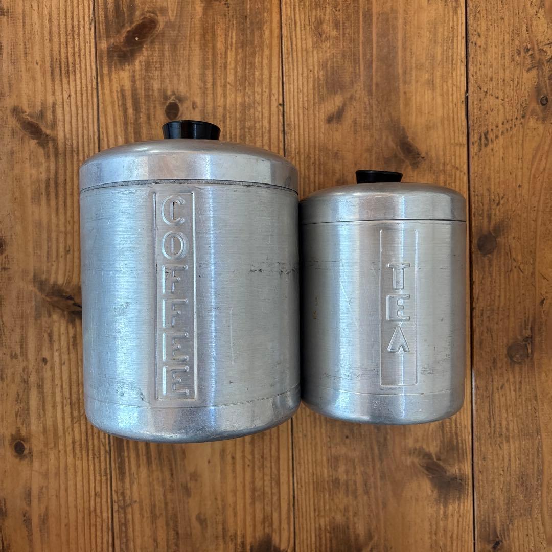 アメリカンヴィンテージ アルミ製キャニスター2個セット 公