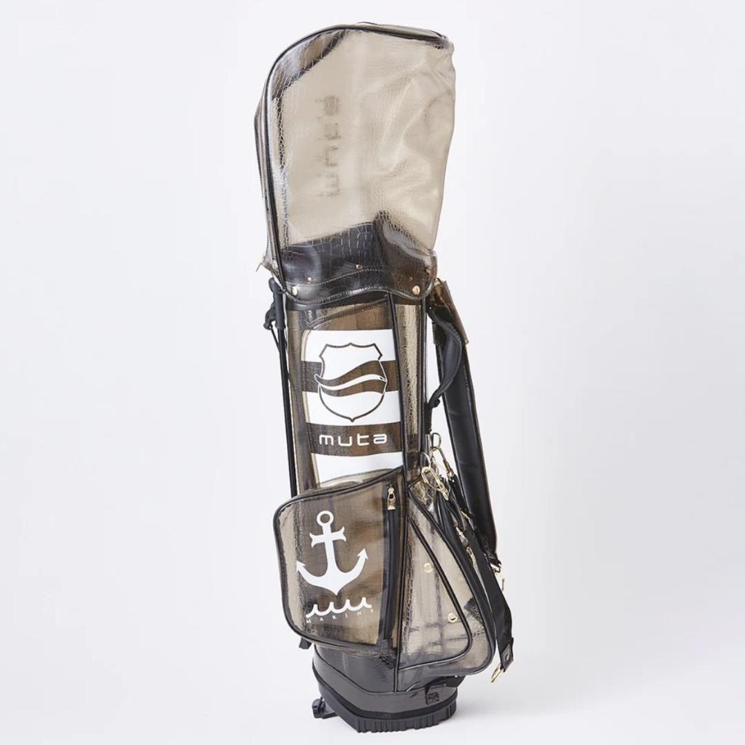 キャディバッグ エンボスクロコ クリア 黒 新品 ムータマリンゴルフ