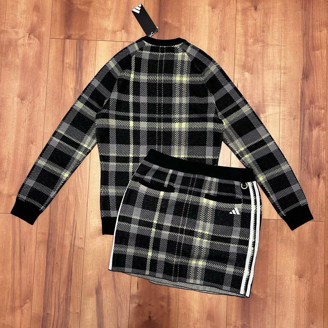 タータンチェック　長袖　セーター　巻きスカート　セットアップ　サイズM 秋冬
