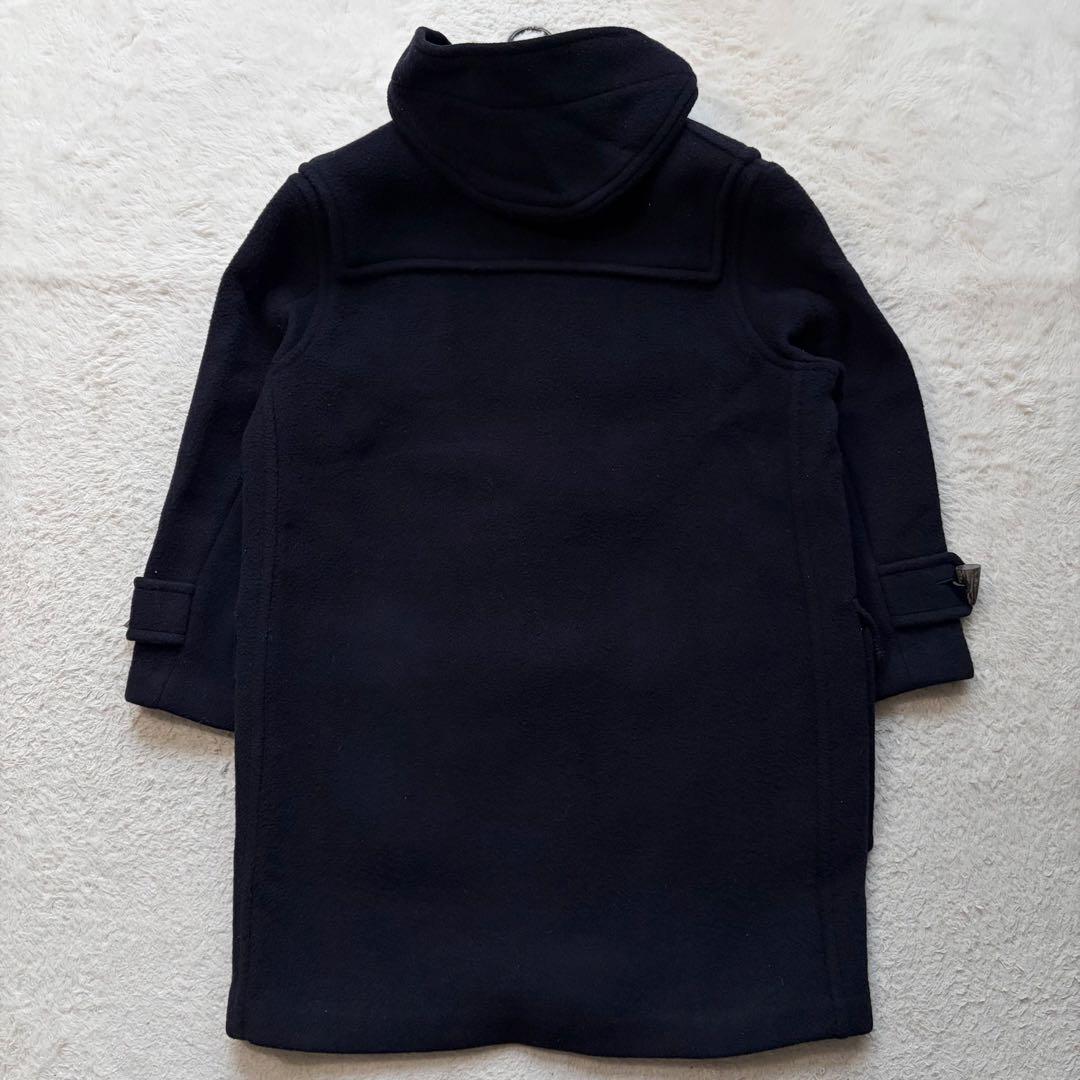 【美品】バーバリーズ ダッフルコート 裏地チェック柄 ウール ネイビー 英国製