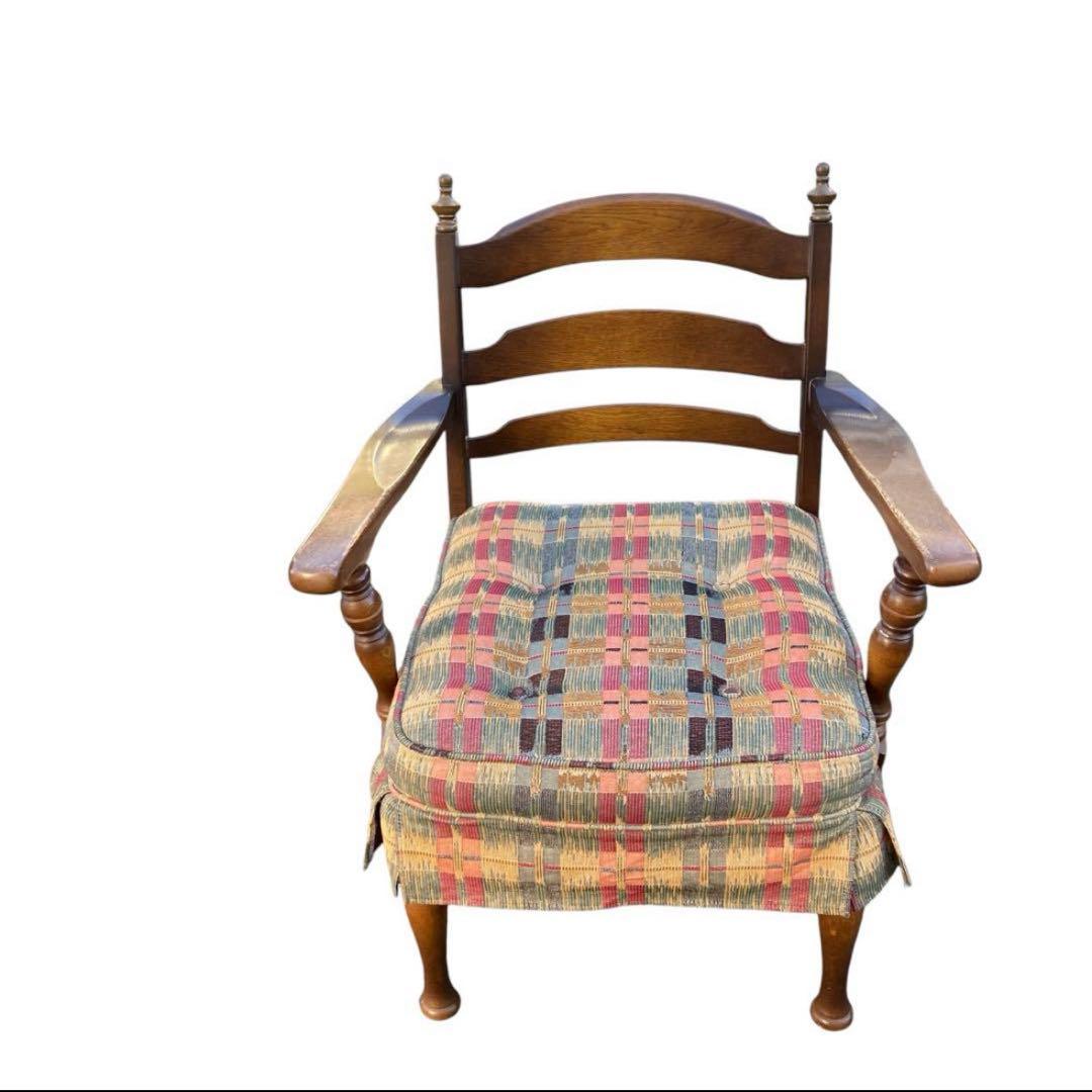 るーちゃん アンティーク チェック 飛騨産業 キツツキ 1人掛け