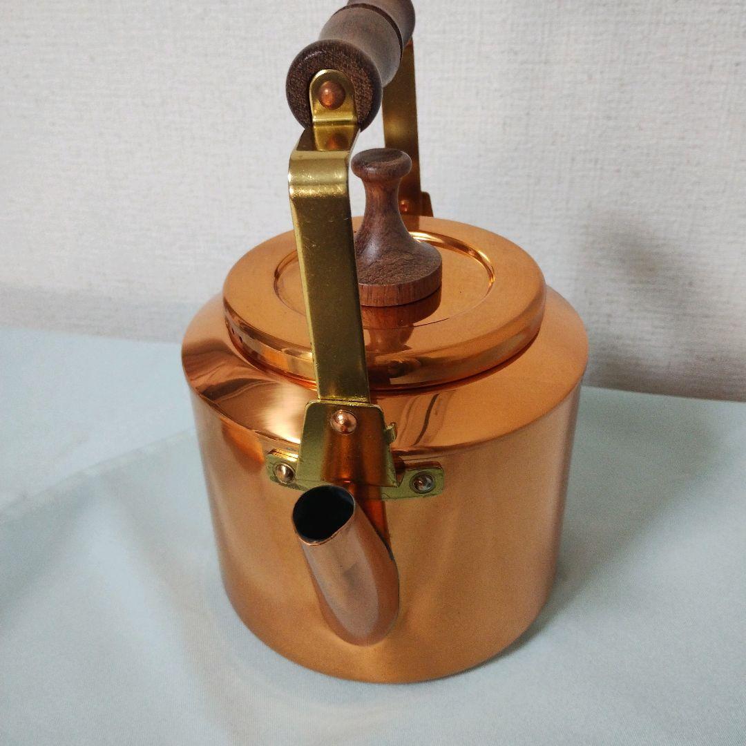 森井金属MORICO カナディアンケトル 銅製丸型やかん 木製ハンドル付き