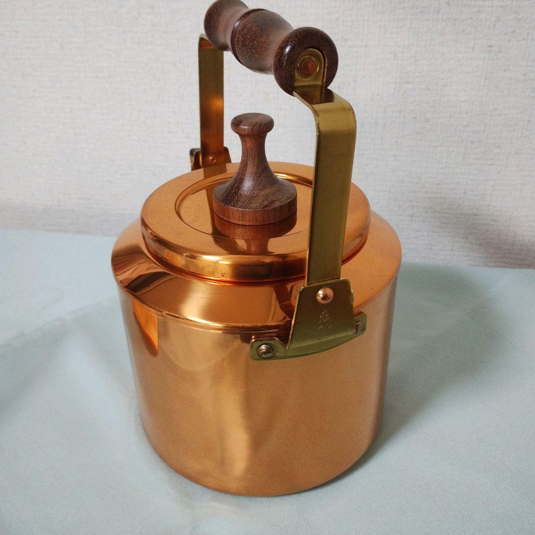 森井金属MORICO カナディアンケトル 銅製丸型やかん 木製ハンドル付き