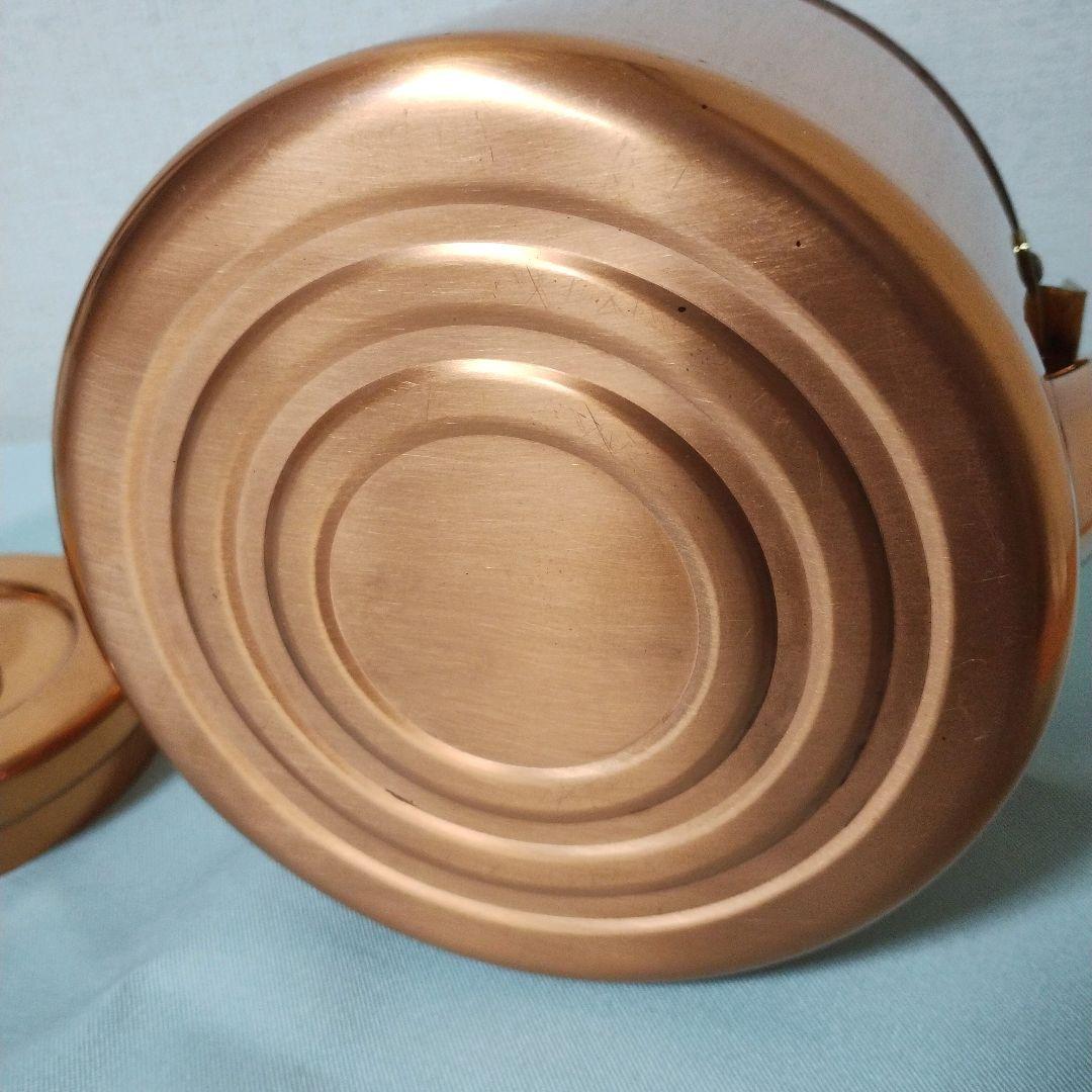 森井金属MORICO カナディアンケトル 銅製丸型やかん 木製ハンドル付き