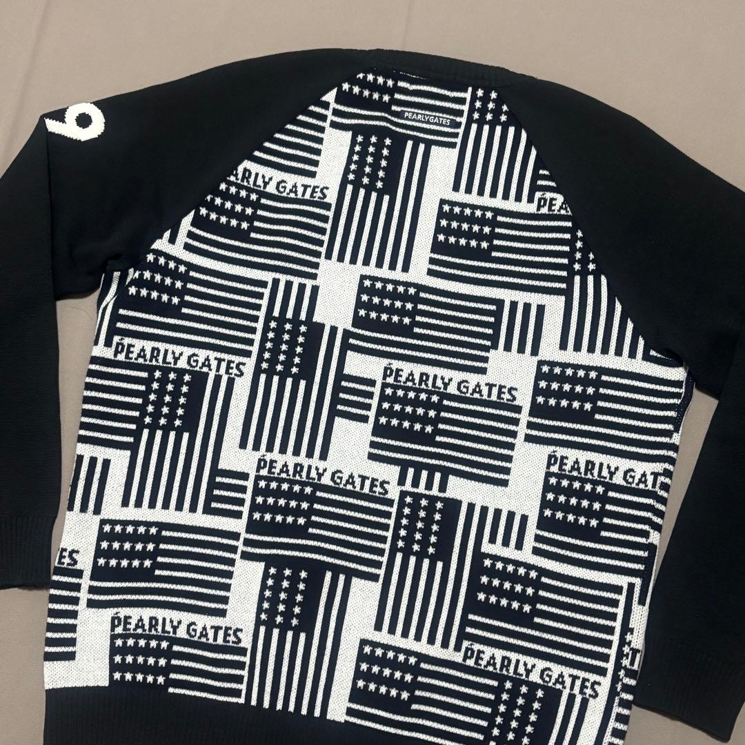 パーリーゲイツPEARLY GATES 星条旗柄総柄ニットセーター 6