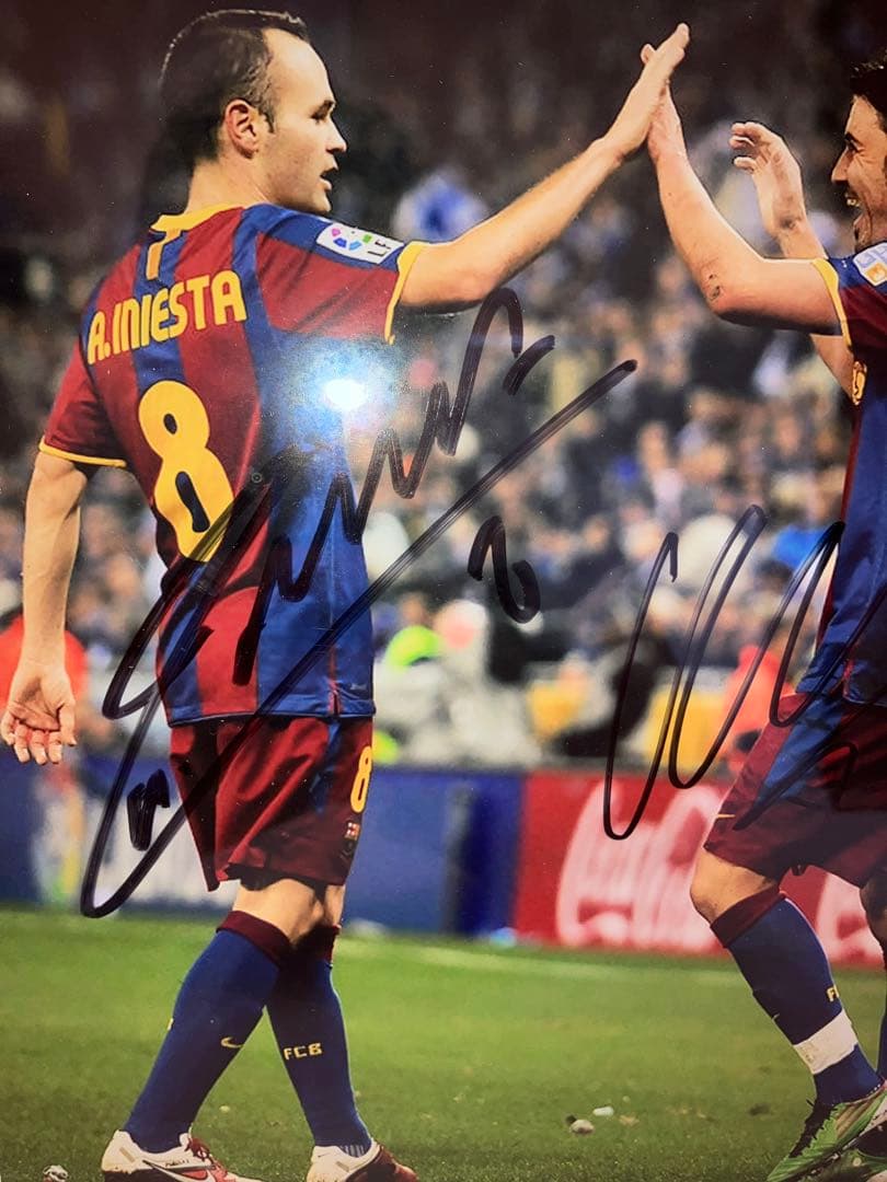 イニエスタ ビジャ 直筆サイン バルセロナ ヴィッセル神戸 スペイン
