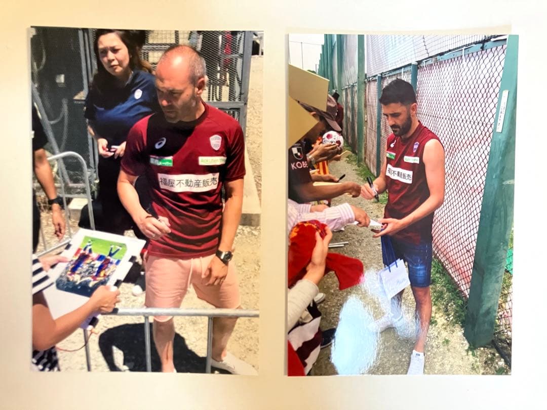 イニエスタ ビジャ 直筆サイン バルセロナ ヴィッセル神戸 スペイン