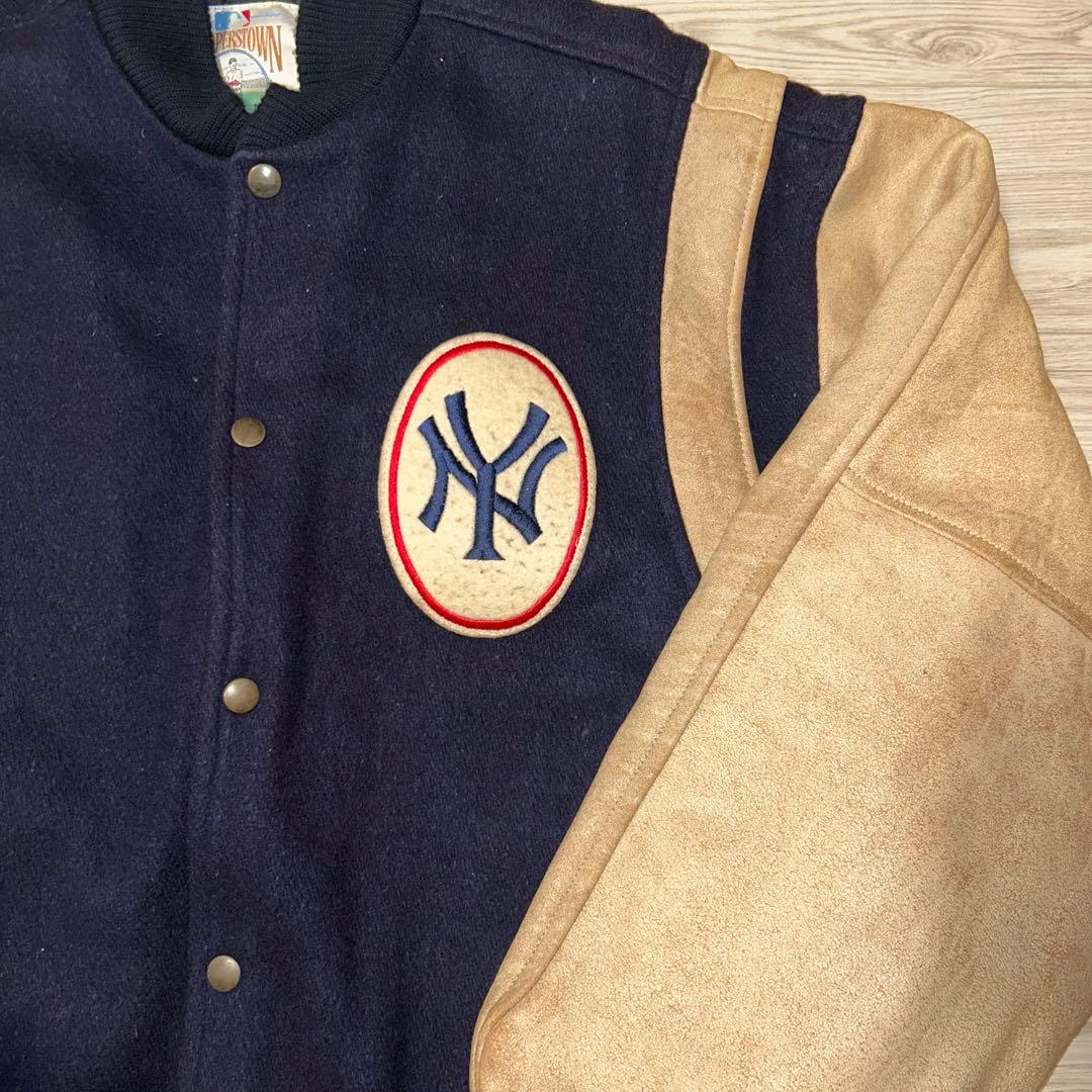 80s USA製 Cooperstown 袖レザー ヤンキース スタジャの通販はau PAY