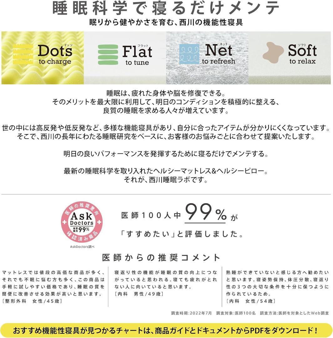 nishikawa 睡眠ラボ マットレス ホワイト HD02164401