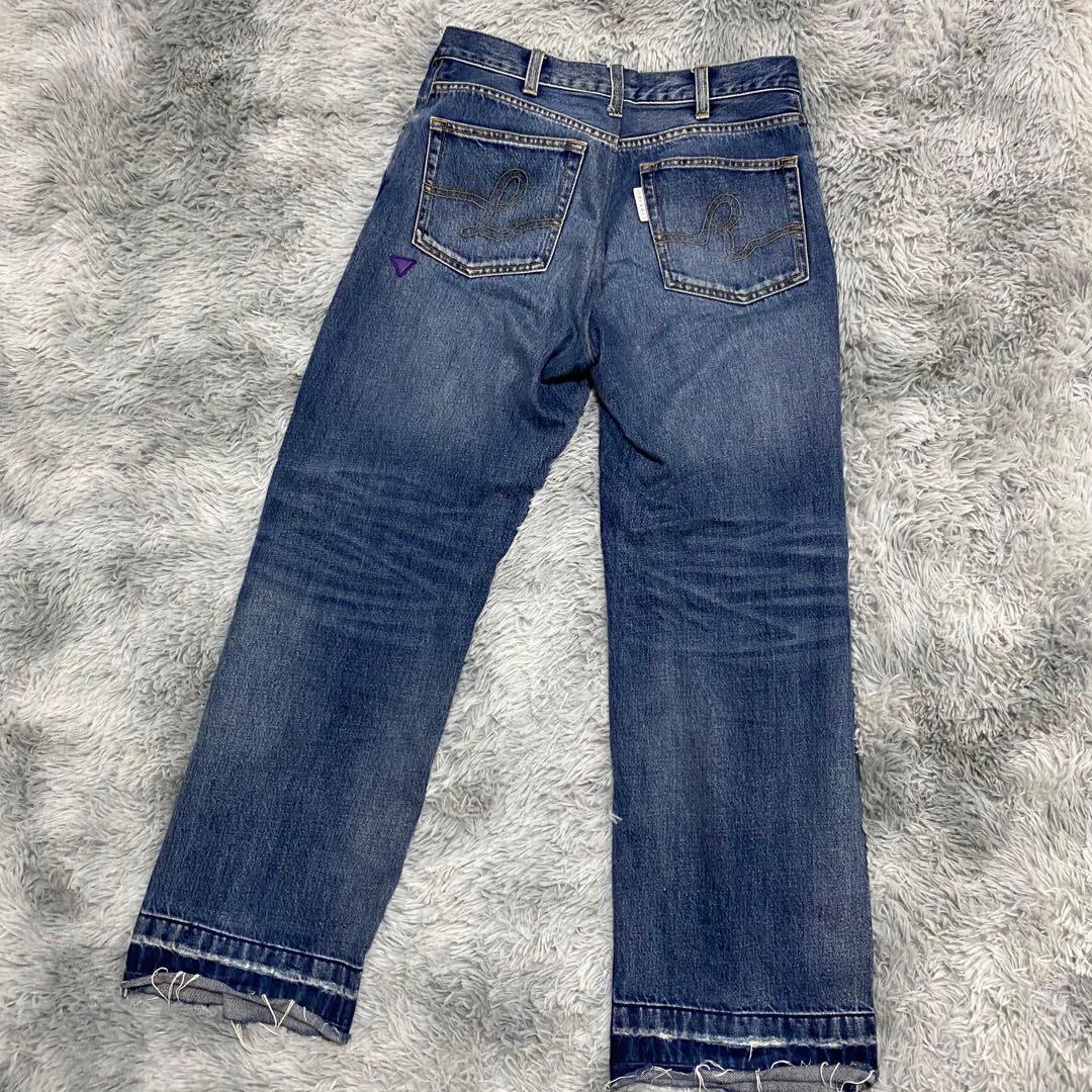 【美品】LIBEIRO リベイロ　デニム　ワイド　ブルー　ダメージ　24A/W