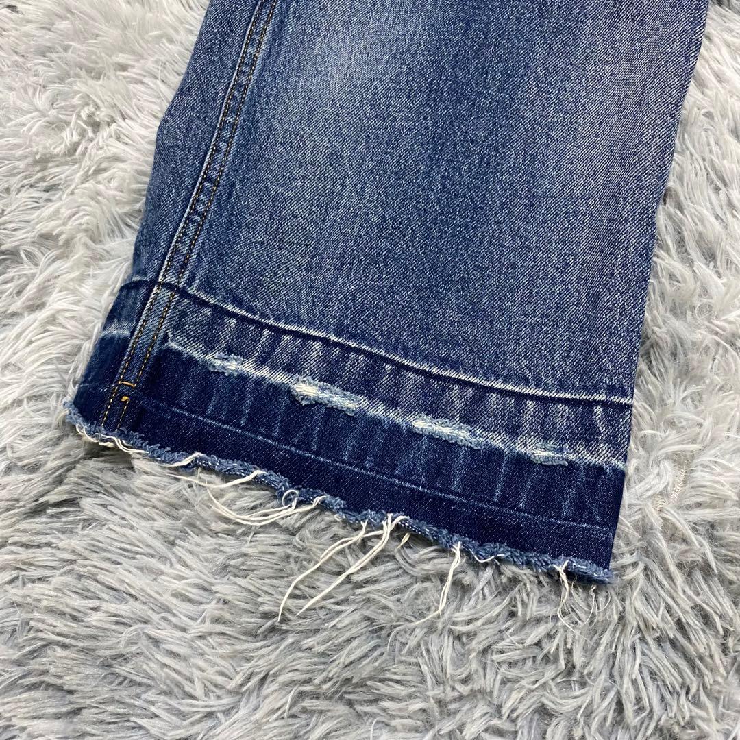 【美品】LIBEIRO リベイロ　デニム　ワイド　ブルー　ダメージ　24A/W