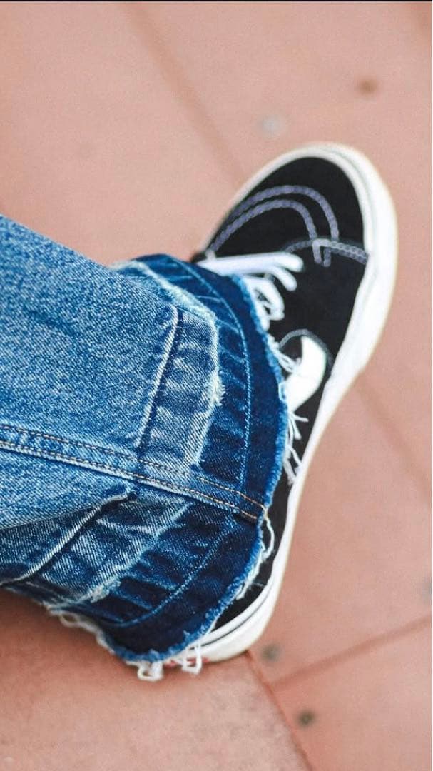 【美品】LIBEIRO リベイロ　デニム　ワイド　ブルー　ダメージ　24A/W