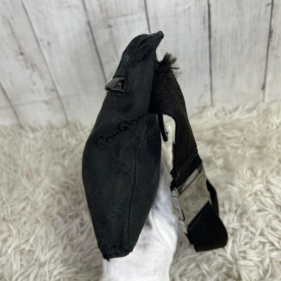 GUCCI GGキャンバス ウェストバッグ ウエストポーチ レザー ロゴ