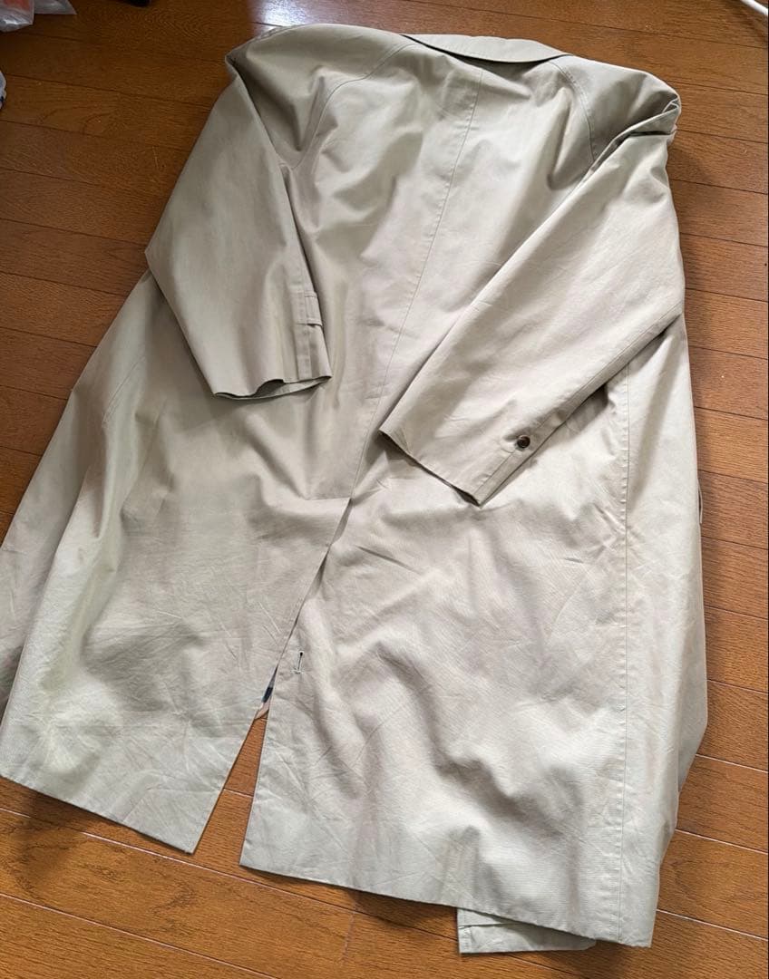 バーバリー ノバチェック ステンカラーコート ベージュ L相当