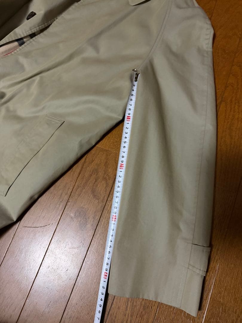 バーバリー ノバチェック ステンカラーコート ベージュ L相当