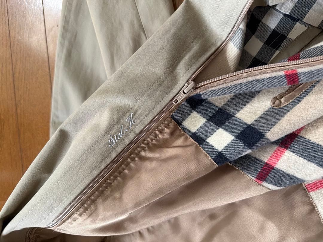 バーバリー ノバチェック ステンカラーコート ベージュ L相当