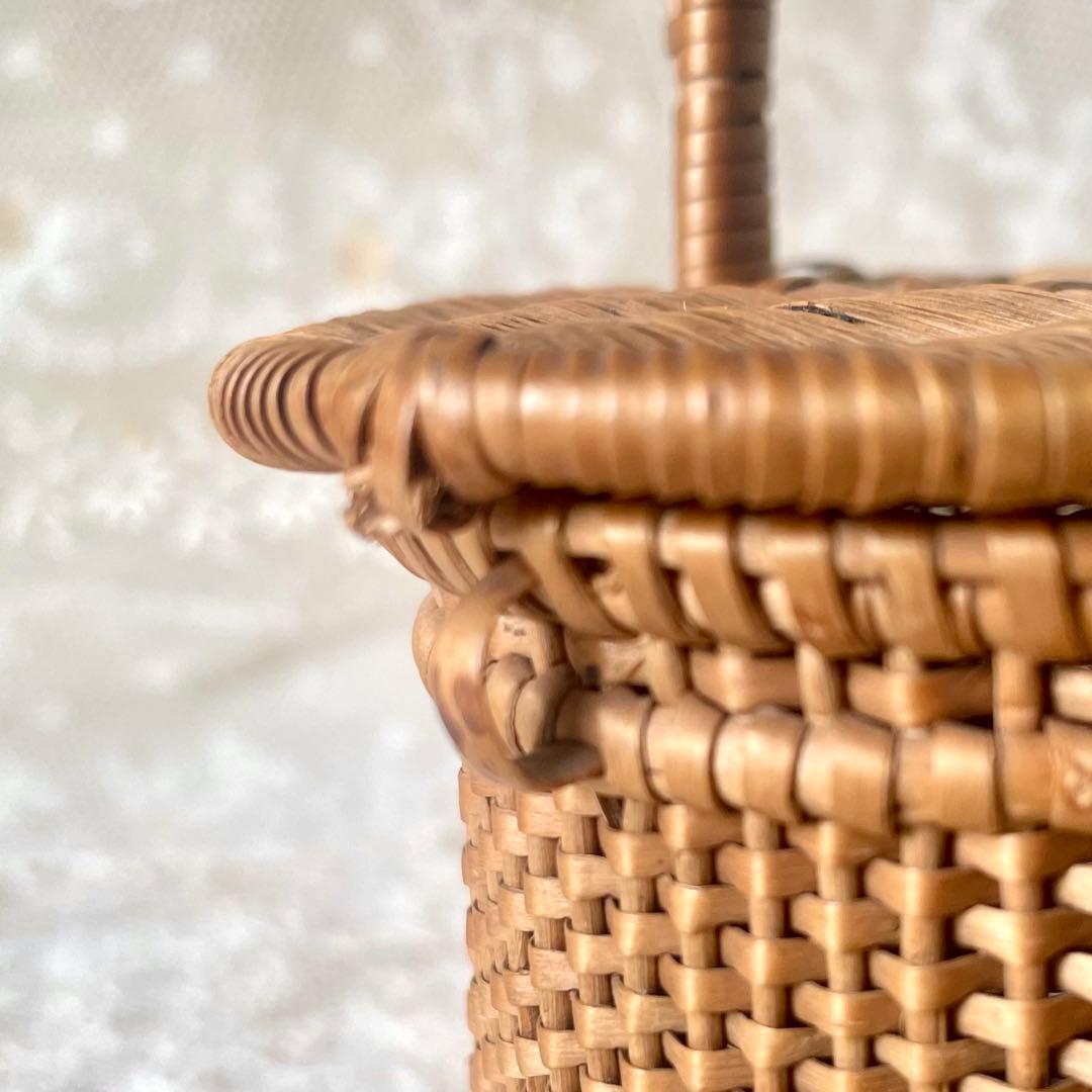 ドールパニエ（小）蓋付きバスケット フランスアンティーク かご　ミニ籠　人形用