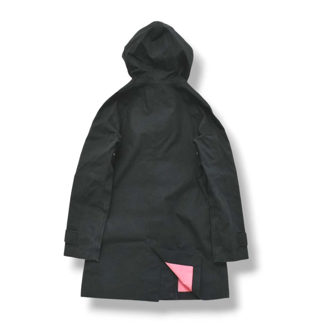 エーグル AIGLE フード付き 刺繍ロゴ ロング レイン コート M 紺