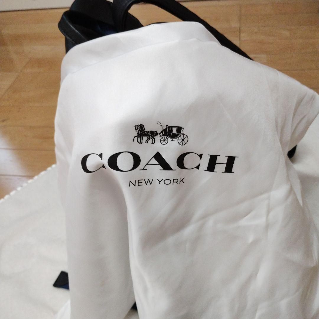 【あんしん鑑定対応】COACH コーチレザーリュック・バックパック 黒/グレー
