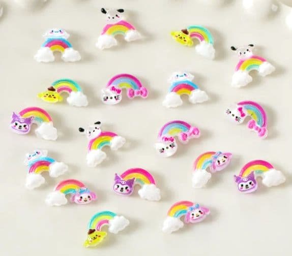 商品説明必読!!サンリオ❤︎虹 レインボー ネイルパーツ