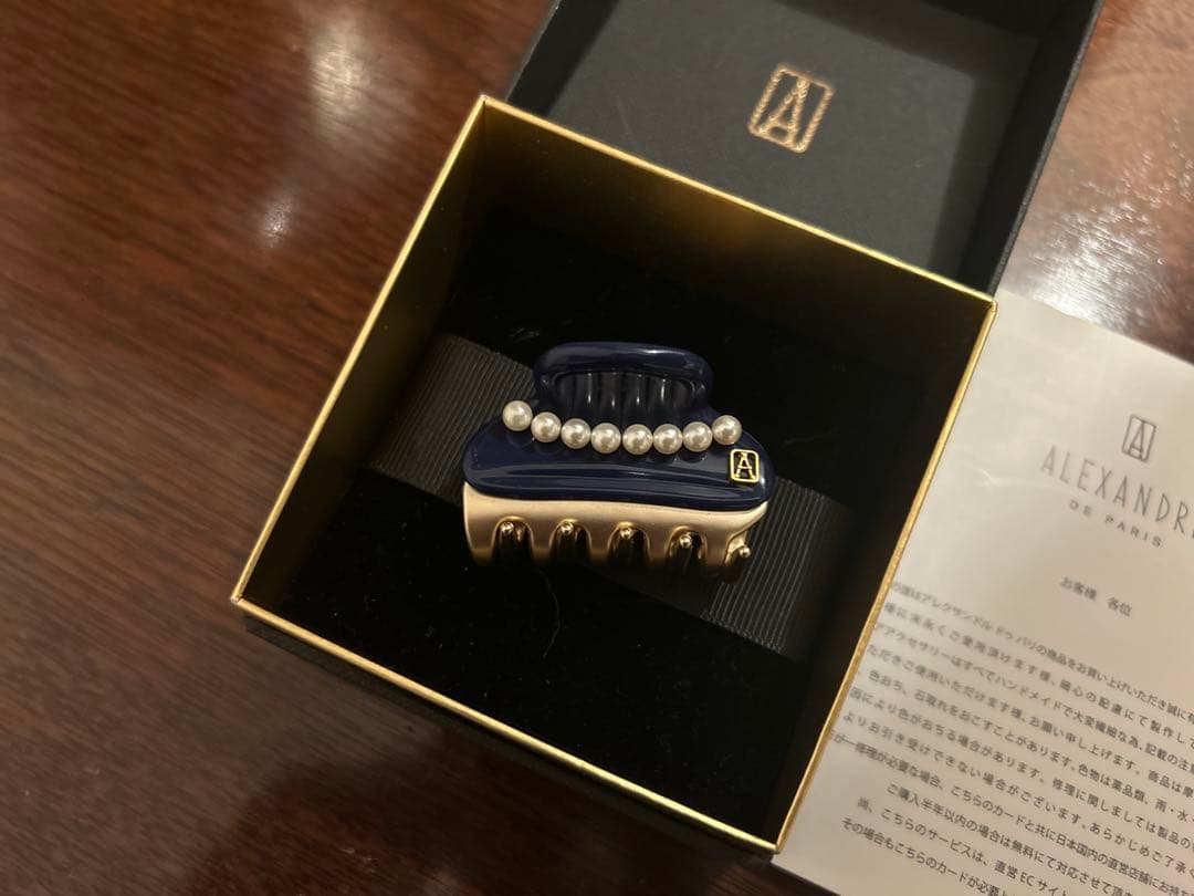 アレクサンドルドゥパリ パールSクリップ （ネイビー）美品クリップ