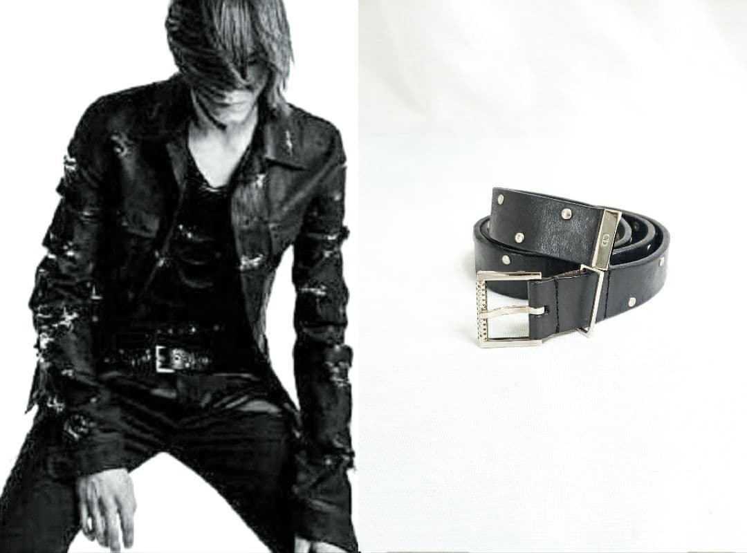 Dior Homme スタッズ レザー ベルト strip期 黒 エディスリマン