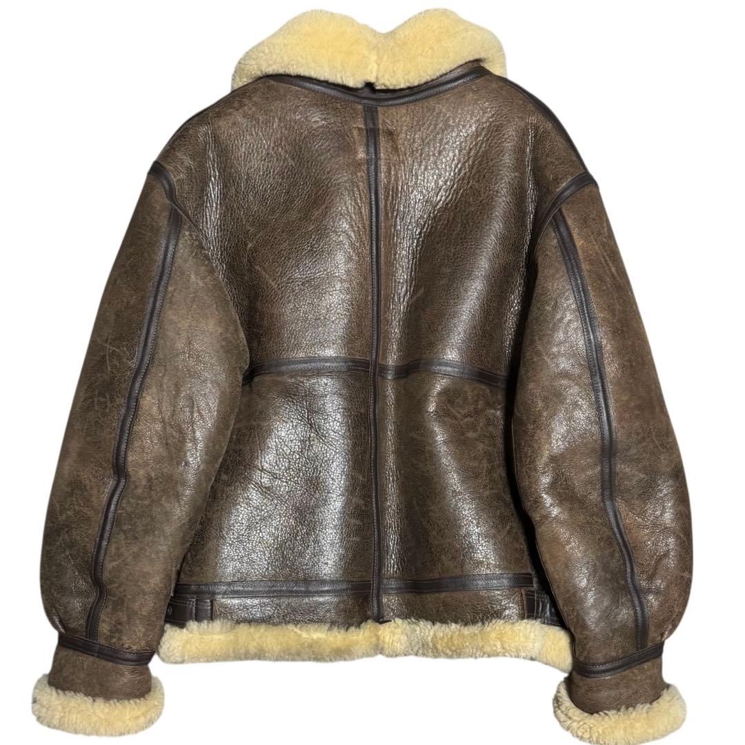 AVIREX 米国製 B-3 ボマージャケット リアルムートン ブラウン 42