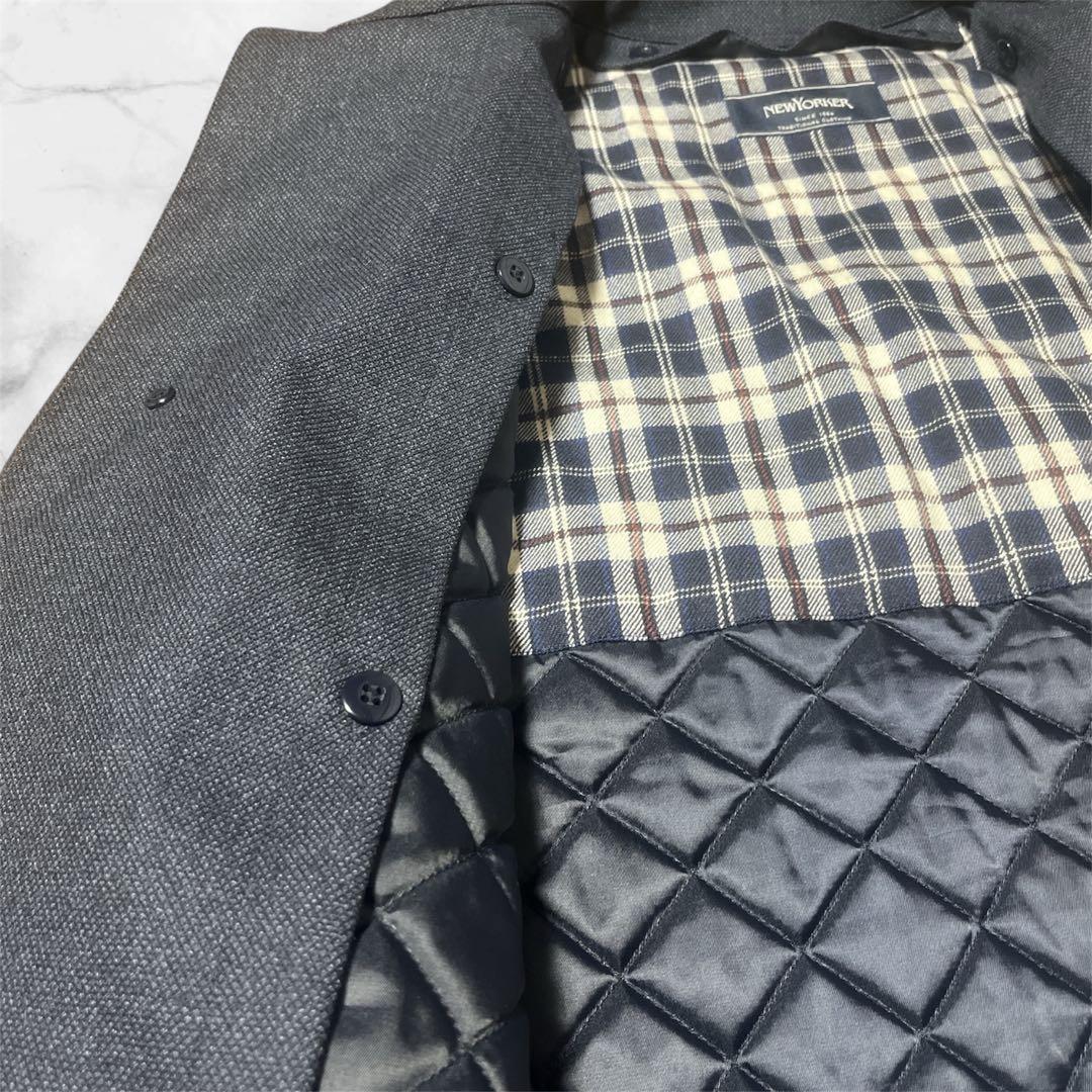 NEWYORKER ステンカラーコート LL ネイビー