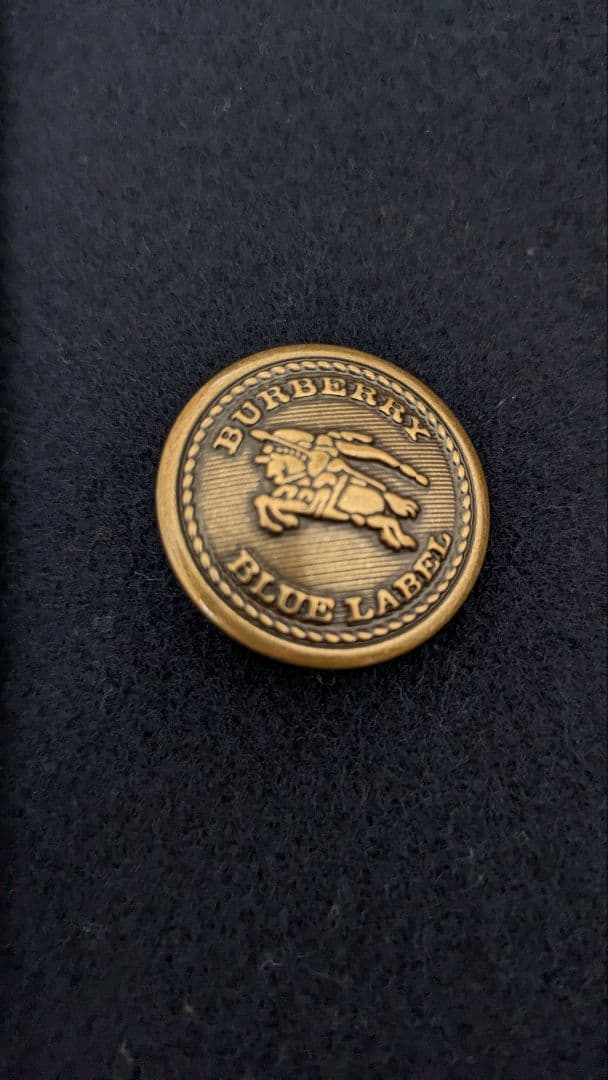 BURBERRY BLUELABEL ポンチョ ウール 金ボタン ノバチェック