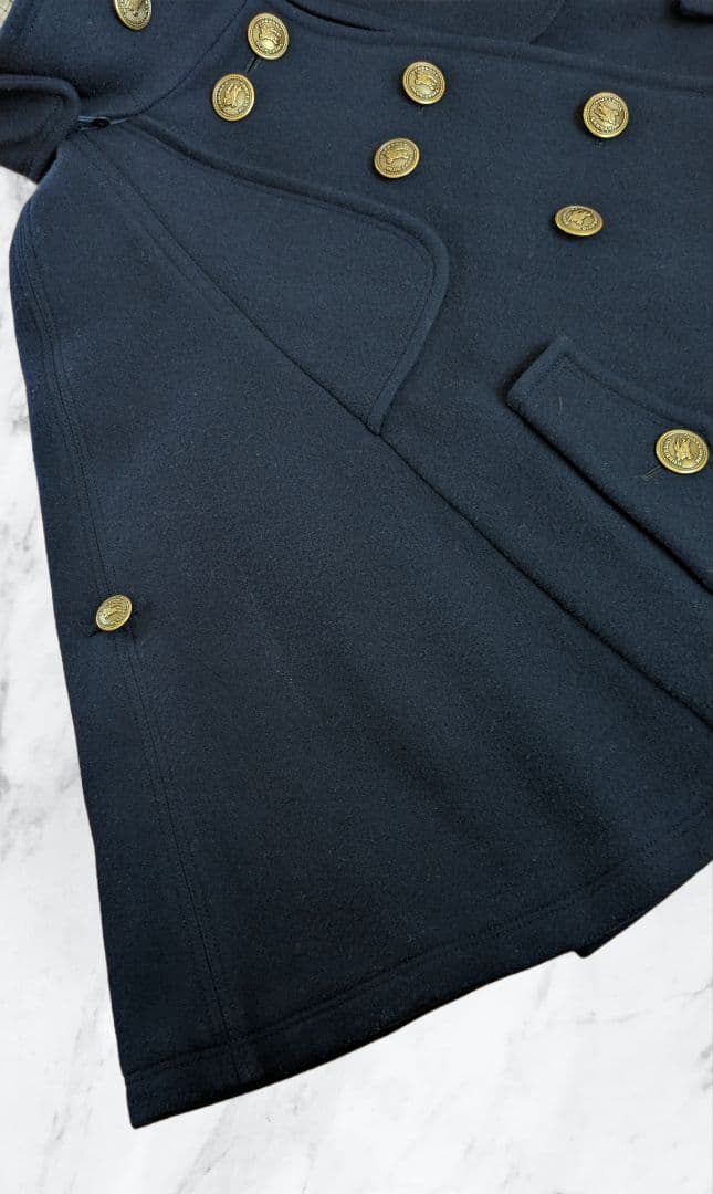 BURBERRY BLUELABEL ポンチョ ウール 金ボタン ノバチェック