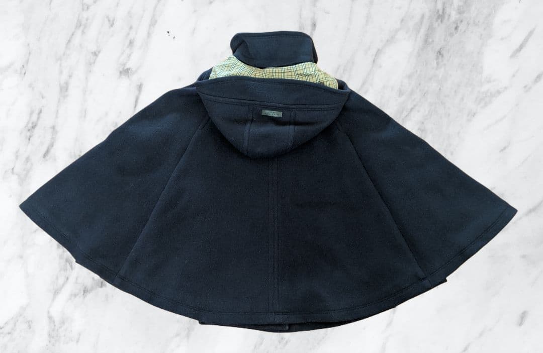 BURBERRY BLUELABEL ポンチョ ウール 金ボタン ノバチェック