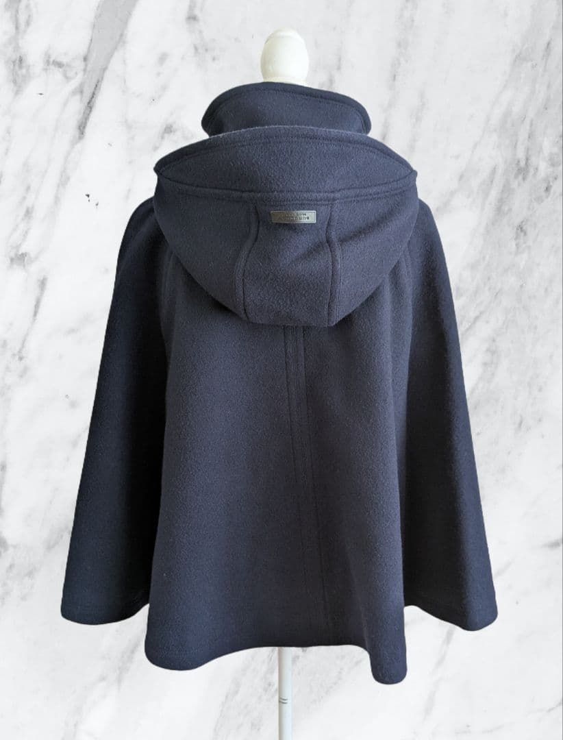 BURBERRY BLUELABEL ポンチョ ウール 金ボタン ノバチェック