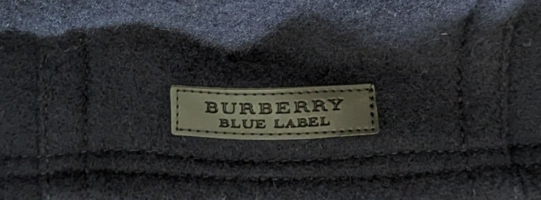 BURBERRY BLUELABEL ポンチョ ウール 金ボタン ノバチェック