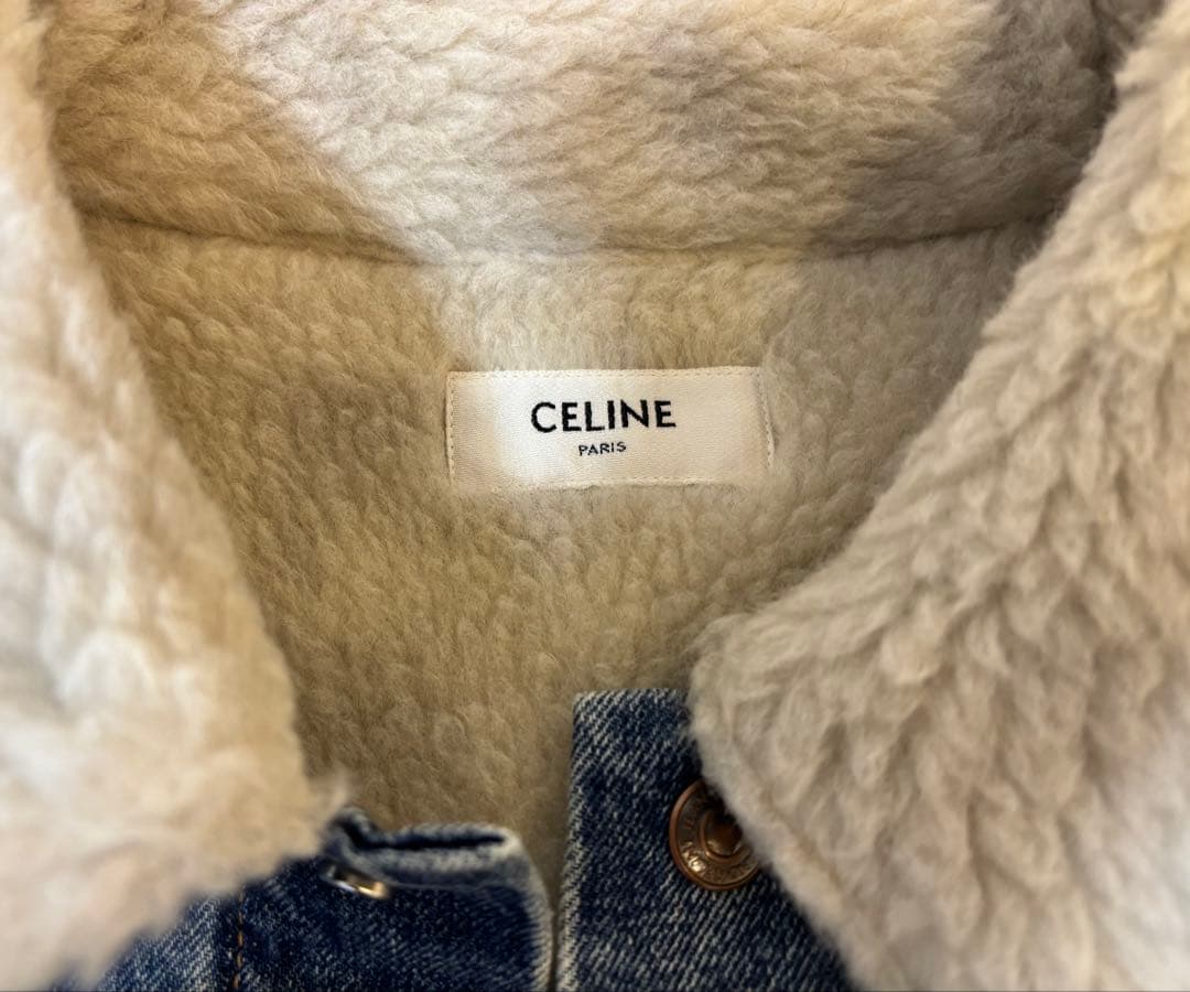 CELINE デニムジャケット 裏地ボア ハンガー付き - メルカリ