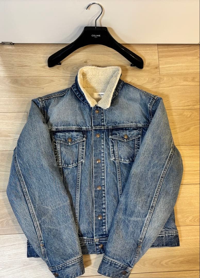 CELINE デニムジャケット 裏地ボア ハンガー付き - メルカリ