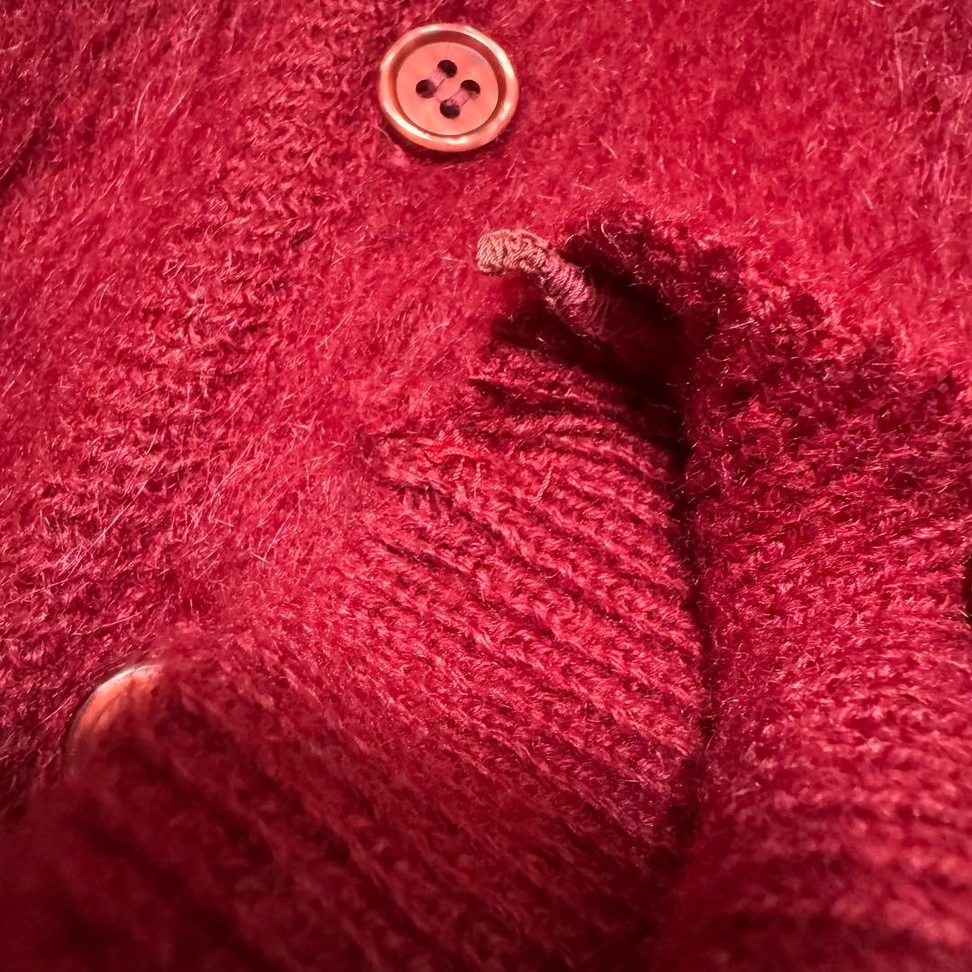 60s 60sビンテージモヘアカーディガンXLバーガンディワインレッド