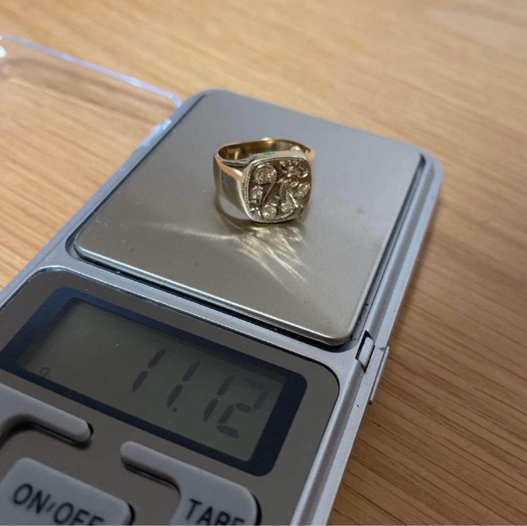 美品！ フルオーダー！手彫り K18 リング 印台 シグネット - メルカリ