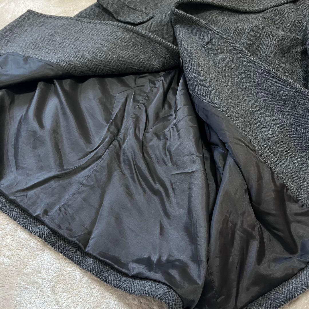 ikety様専用 ウール アルパカ混 ヘリンボーン ダブルコート - メルカリ